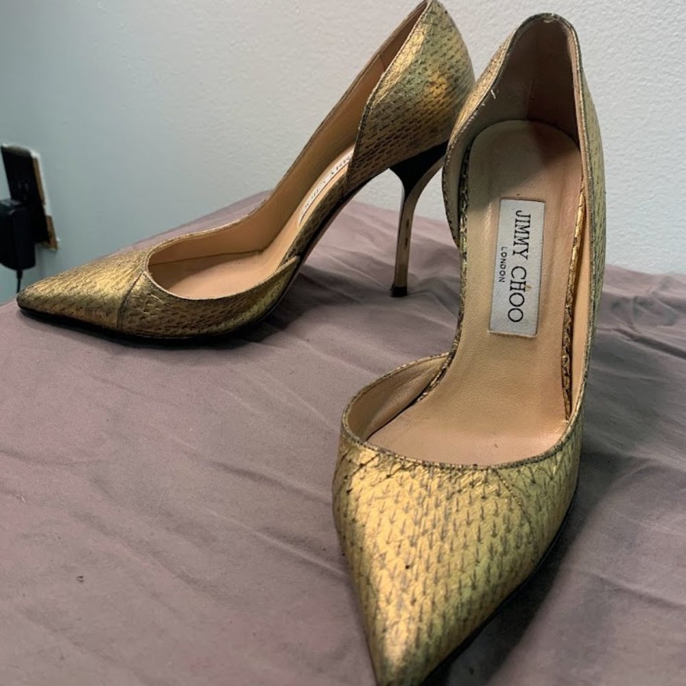 Jimmy Choo Gold Pumps Size 36.5